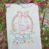 Vintage Stitch Easter Basket Machine Embroidery Design